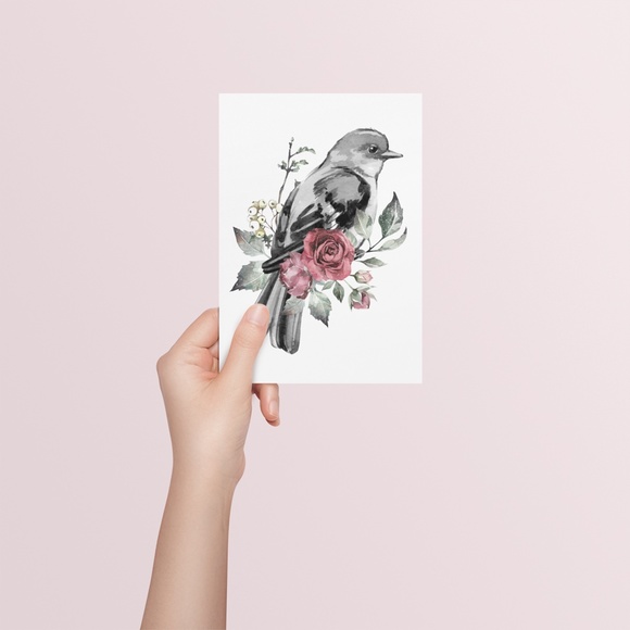 Watercolor Illustration Cute Bird Wall Art Print Poster UNFRAMED - Picture 8 of 10